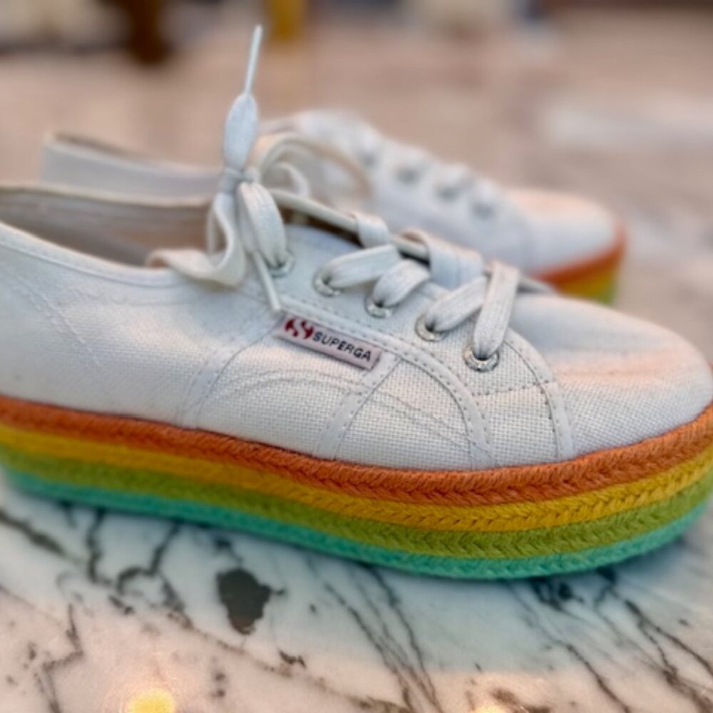 Superga Rainbow Platform Espadrilles Sneakers. Si… - image 4